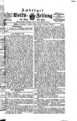 Amberger Volks-Zeitung für Stadt und Land Donnerstag 8. Oktober 1874