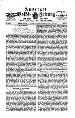 Amberger Volks-Zeitung für Stadt und Land Montag 12. Oktober 1874