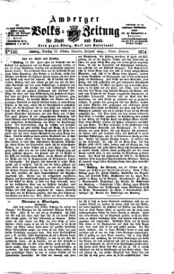 Amberger Volks-Zeitung für Stadt und Land Dienstag 20. Oktober 1874