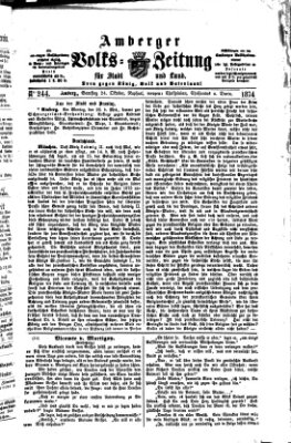 Amberger Volks-Zeitung für Stadt und Land Samstag 24. Oktober 1874