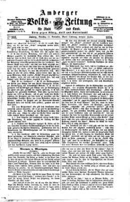 Amberger Volks-Zeitung für Stadt und Land Samstag 21. November 1874