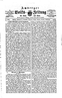 Amberger Volks-Zeitung für Stadt und Land Mittwoch 25. November 1874