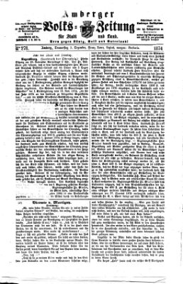 Amberger Volks-Zeitung für Stadt und Land Donnerstag 3. Dezember 1874