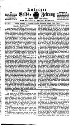 Amberger Volks-Zeitung für Stadt und Land Samstag 12. Dezember 1874