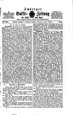 Amberger Volks-Zeitung für Stadt und Land Dienstag 15. Dezember 1874