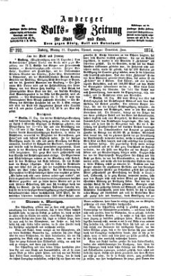 Amberger Volks-Zeitung für Stadt und Land Montag 21. Dezember 1874