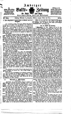 Amberger Volks-Zeitung für Stadt und Land Mittwoch 23. Dezember 1874