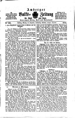 Amberger Volks-Zeitung für Stadt und Land Montag 28. Dezember 1874