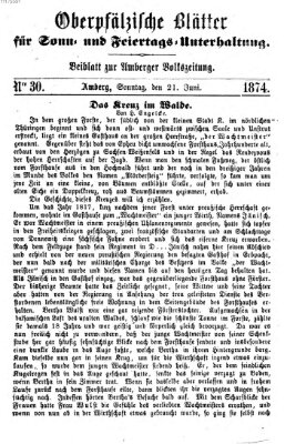 Oberpfälzische Blätter für Sonn- und Feiertags-Unterhaltung (Amberger Volks-Zeitung für Stadt und Land) Sonntag 21. Juni 1874