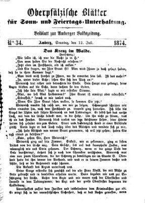 Oberpfälzische Blätter für Sonn- und Feiertags-Unterhaltung (Amberger Volks-Zeitung für Stadt und Land) Sonntag 12. Juli 1874