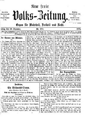 Neue freie Volks-Zeitung Sonntag 20. Dezember 1874