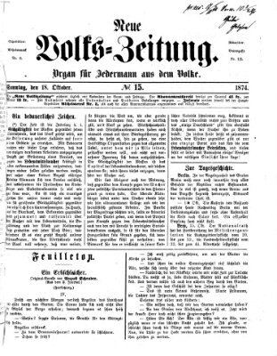 Neue Volks-Zeitung Sonntag 18. Oktober 1874