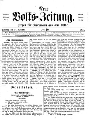 Neue Volks-Zeitung Samstag 24. Oktober 1874