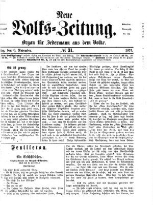 Neue Volks-Zeitung Freitag 6. November 1874