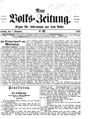 Neue Volks-Zeitung Samstag 7. November 1874