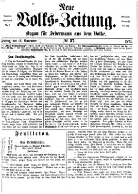 Neue Volks-Zeitung Freitag 13. November 1874