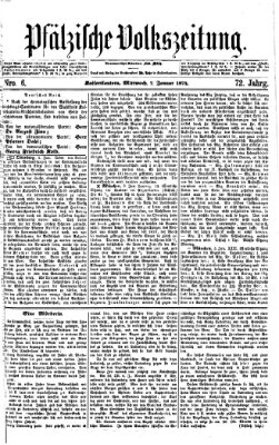 Pfälzische Volkszeitung Mittwoch 7. Januar 1874