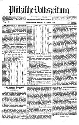 Pfälzische Volkszeitung Montag 12. Januar 1874