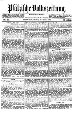 Pfälzische Volkszeitung Samstag 24. Januar 1874