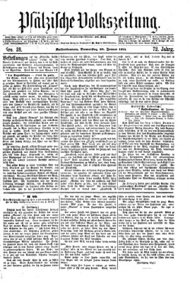 Pfälzische Volkszeitung Donnerstag 29. Januar 1874