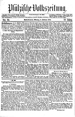 Pfälzische Volkszeitung Montag 2. Februar 1874