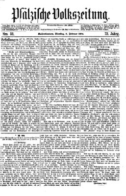 Pfälzische Volkszeitung Dienstag 3. Februar 1874