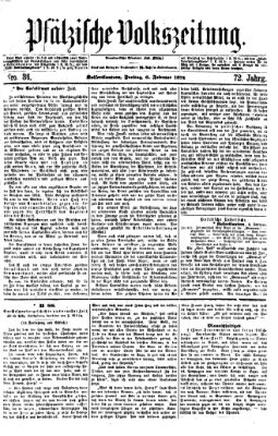 Pfälzische Volkszeitung Freitag 6. Februar 1874