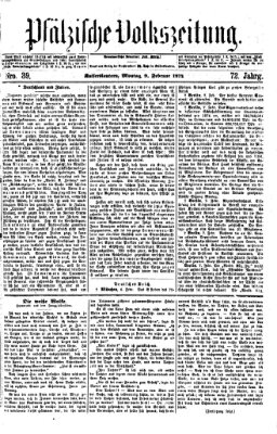 Pfälzische Volkszeitung Montag 9. Februar 1874