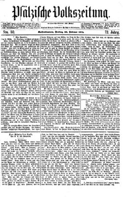 Pfälzische Volkszeitung Freitag 20. Februar 1874