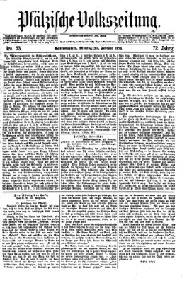 Pfälzische Volkszeitung Montag 23. Februar 1874