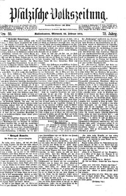 Pfälzische Volkszeitung Mittwoch 25. Februar 1874