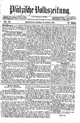 Pfälzische Volkszeitung Samstag 28. Februar 1874