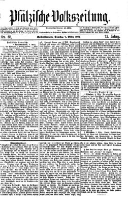 Pfälzische Volkszeitung Samstag 7. März 1874