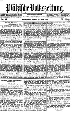 Pfälzische Volkszeitung Dienstag 10. März 1874