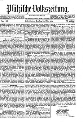 Pfälzische Volkszeitung Samstag 28. März 1874