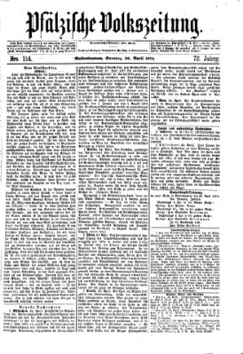 Pfälzische Volkszeitung Sonntag 26. April 1874