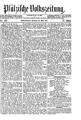 Pfälzische Volkszeitung Sonntag 10. Mai 1874