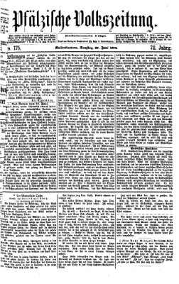 Pfälzische Volkszeitung Samstag 27. Juni 1874