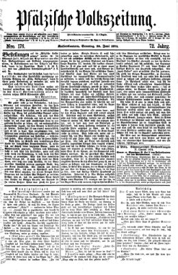 Pfälzische Volkszeitung Sonntag 28. Juni 1874