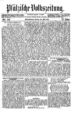 Pfälzische Volkszeitung Freitag 24. Juli 1874