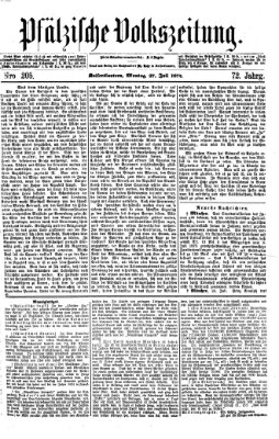 Pfälzische Volkszeitung Montag 27. Juli 1874