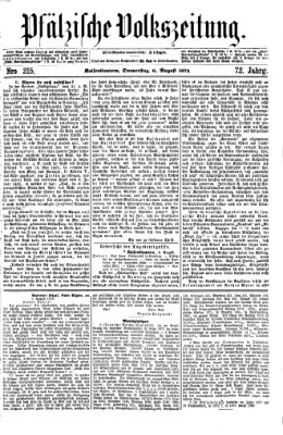 Pfälzische Volkszeitung Donnerstag 6. August 1874