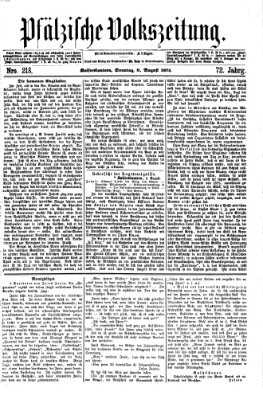 Pfälzische Volkszeitung Sonntag 9. August 1874