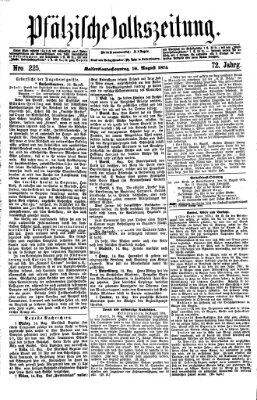 Pfälzische Volkszeitung Sonntag 16. August 1874