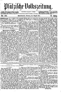 Pfälzische Volkszeitung Sonntag 23. August 1874