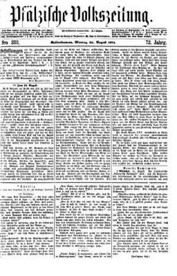 Pfälzische Volkszeitung Montag 24. August 1874