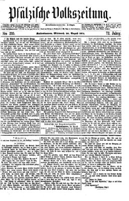 Pfälzische Volkszeitung Mittwoch 26. August 1874