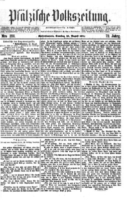 Pfälzische Volkszeitung Samstag 29. August 1874