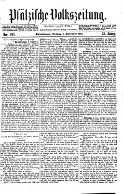 Pfälzische Volkszeitung Dienstag 8. September 1874