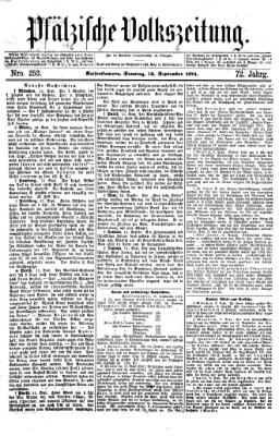 Pfälzische Volkszeitung Sonntag 13. September 1874